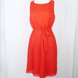 White House Black Market Red Pleated Dress